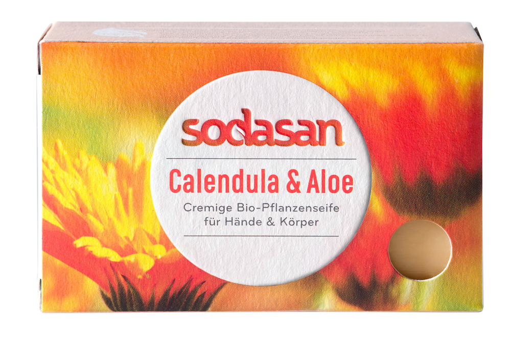 4019886190145_F_CalendulaAloe Sodasan Stückseife Calendula und Aloe  100 gramm