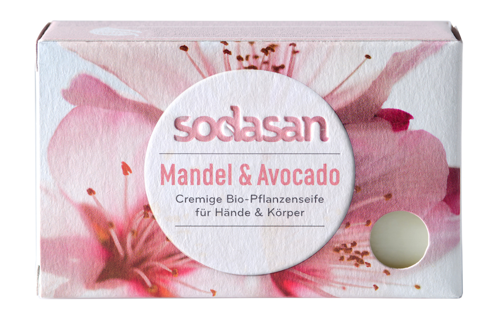 4019886190022_F_MandelAvocado Sodasan Creme Seife Mandel-Avocado 100 gramm