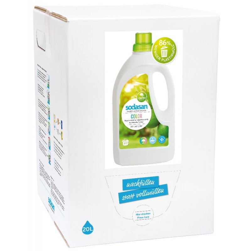 Sodasan Color Limette Flüssigwaschmittel 20 l Bagin Box