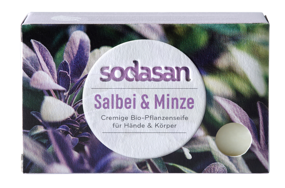 4019886190169_F_SalbeiMinze Sodasan Creme Seife Salbei und Minze 100 gr.